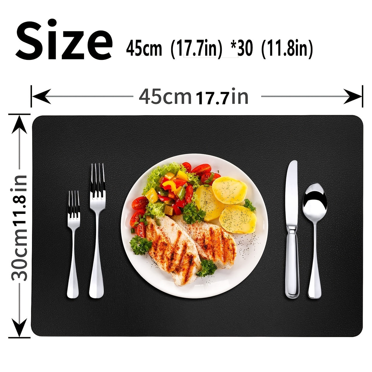4pcs Solid Placemats Coasters Non Slip Waterproof