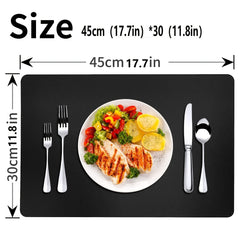 4pcs Solid Placemats Coasters Non Slip Waterproof