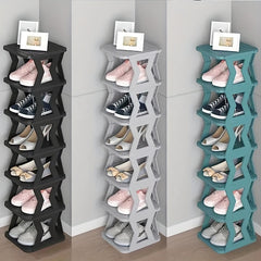 1pc Folding Shoe Rack With Narrow Standing Shoe Storage Container