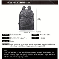Casual Leather Backpack 35 56 Cm Laptop Bag Lightweight