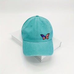 Butterfly Baseball Cap Distressed Cotton Dad Hat