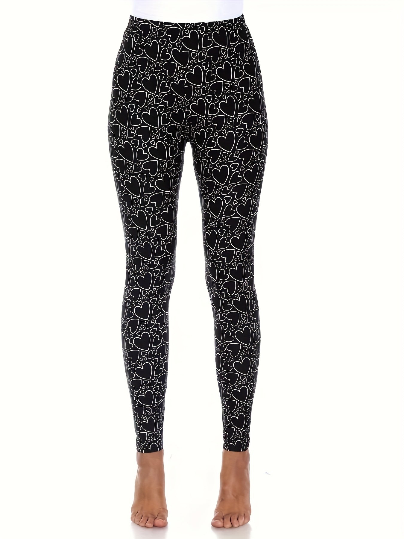 Heart Print High Rise Leggings