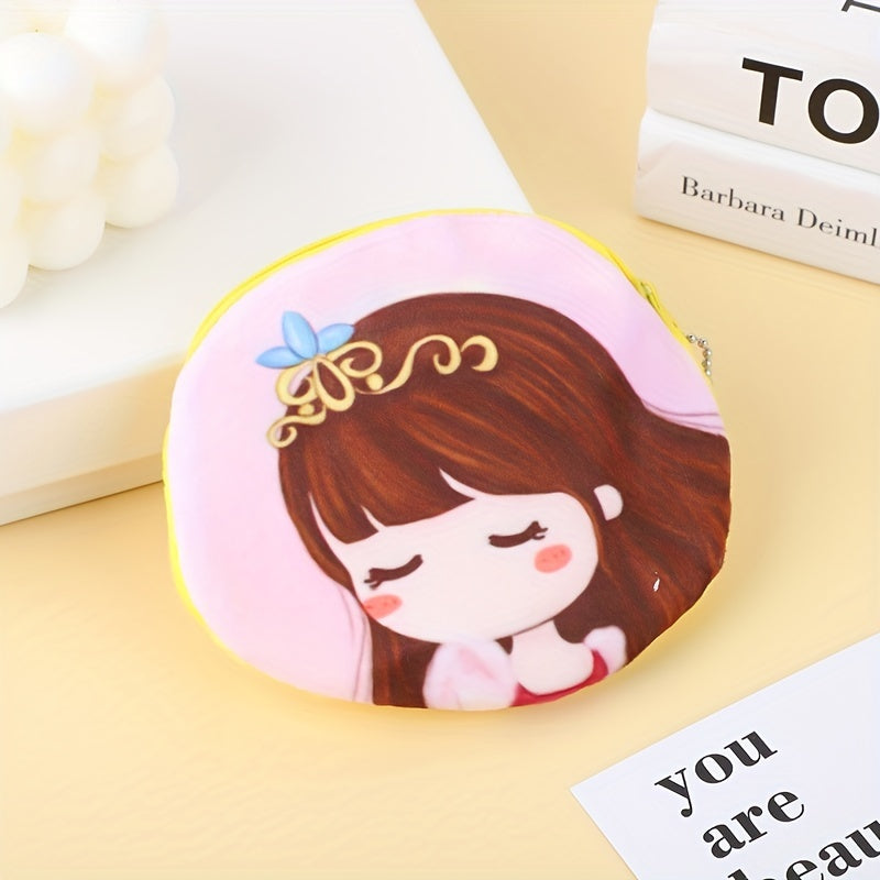 Girls Cartoon Zipper Coin Purse Wallet Storage Bag Plush Key Bag
