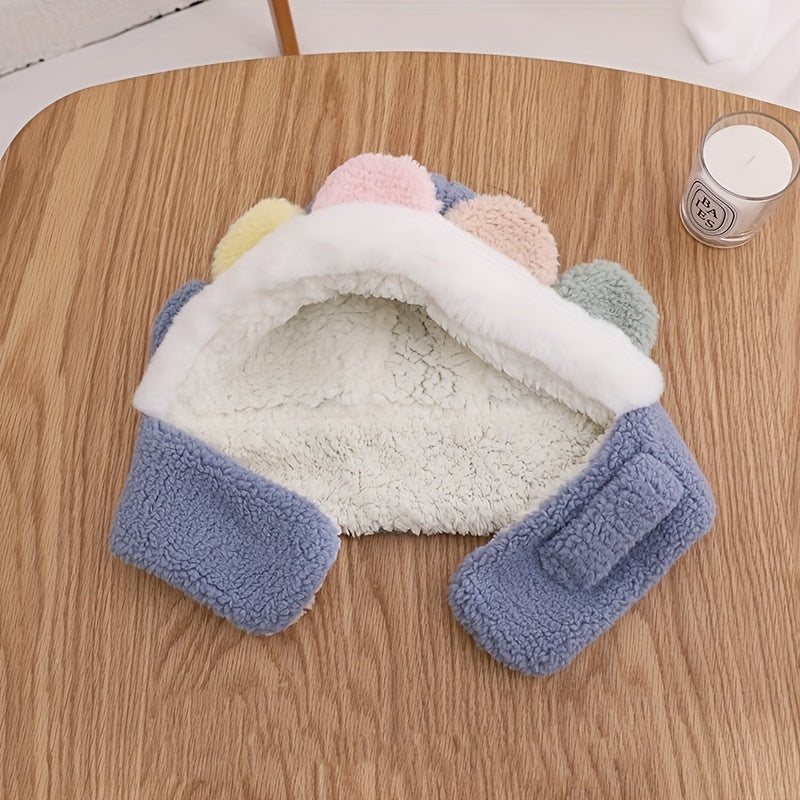Colorful Sunflower Earmuffs & Winter Scarf for Girls