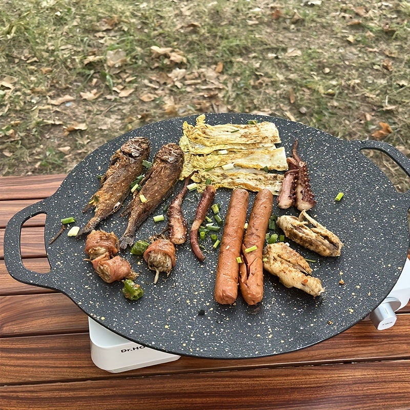 Camping BBQ Iron Plate for Meat Frying and Roasting