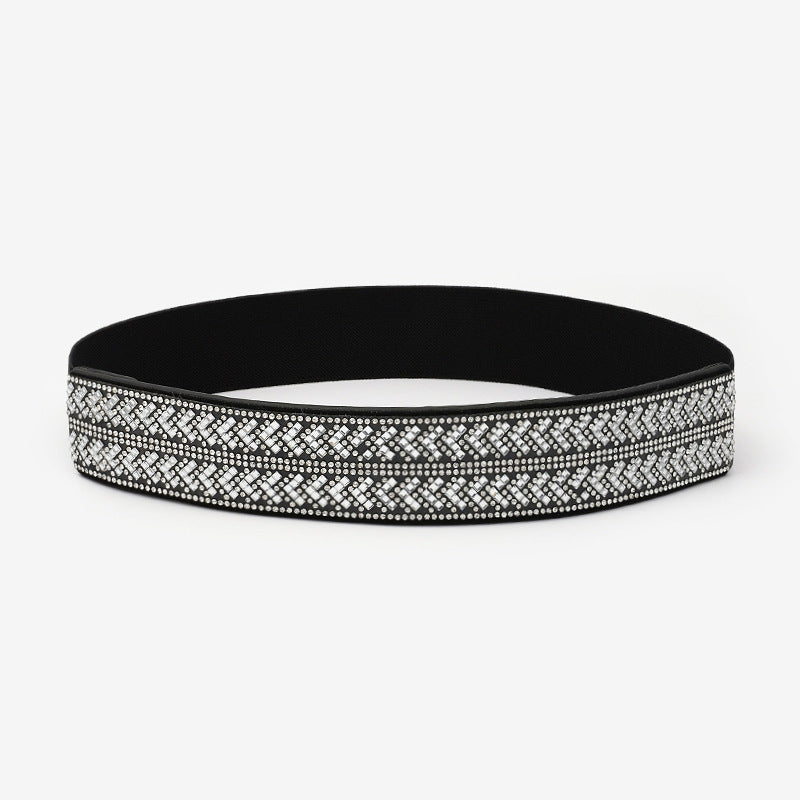 Rhinestone Elastic Waist Belt Women's Crystal Girdle Night Out