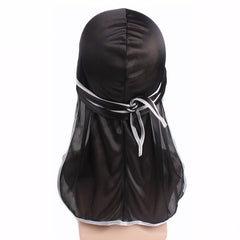 1PC Wave Cap Durag Men Pirate Hat Long Tail Hip Hop Headwraps Breathable Sat