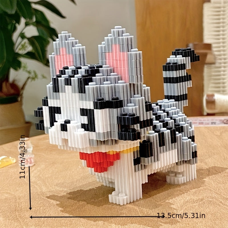 1020pcs Cat Building Blocks DIY Puzzle Challenging Assembly Display Decoration