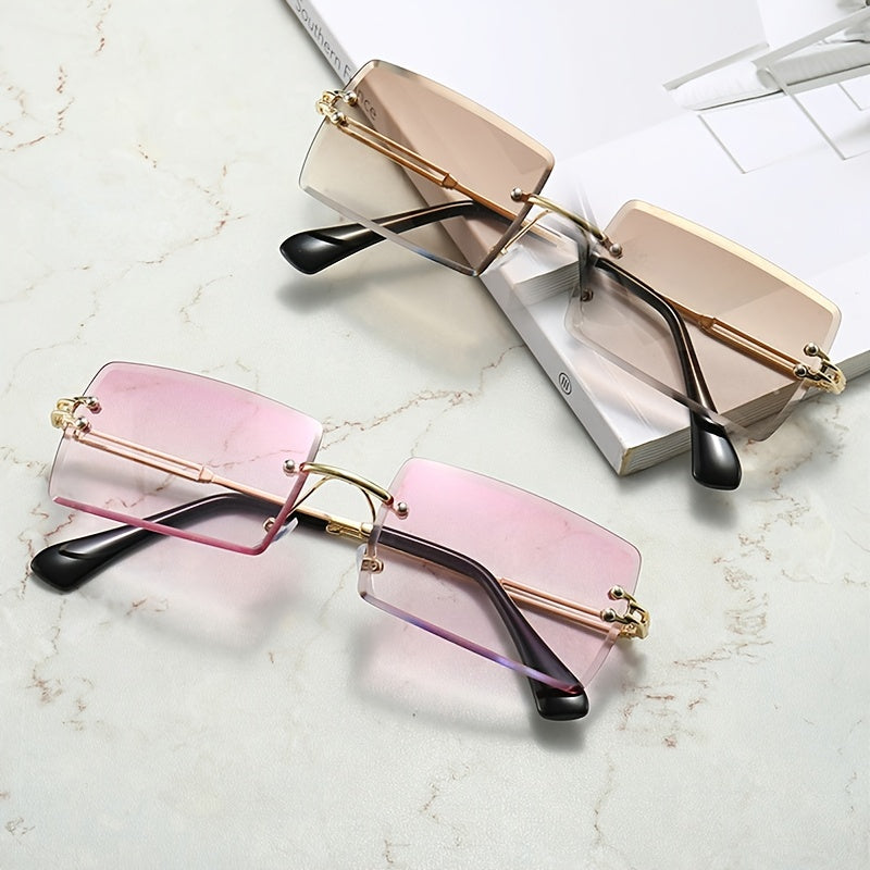 RZ1421 Frameless Square Cut Sunglasses
