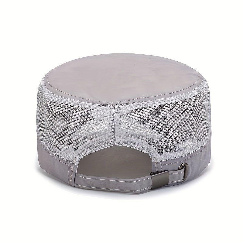 Men's Breathable Mesh Sunscreen Peaked Cap Flat Cap