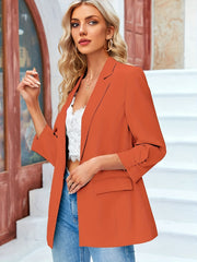 Casual Lapel Open Front Blazer