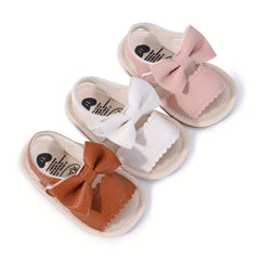 Bowknot Breathable Open Toe Sandals For Baby Girls Lightweight Anti Slip Sandals