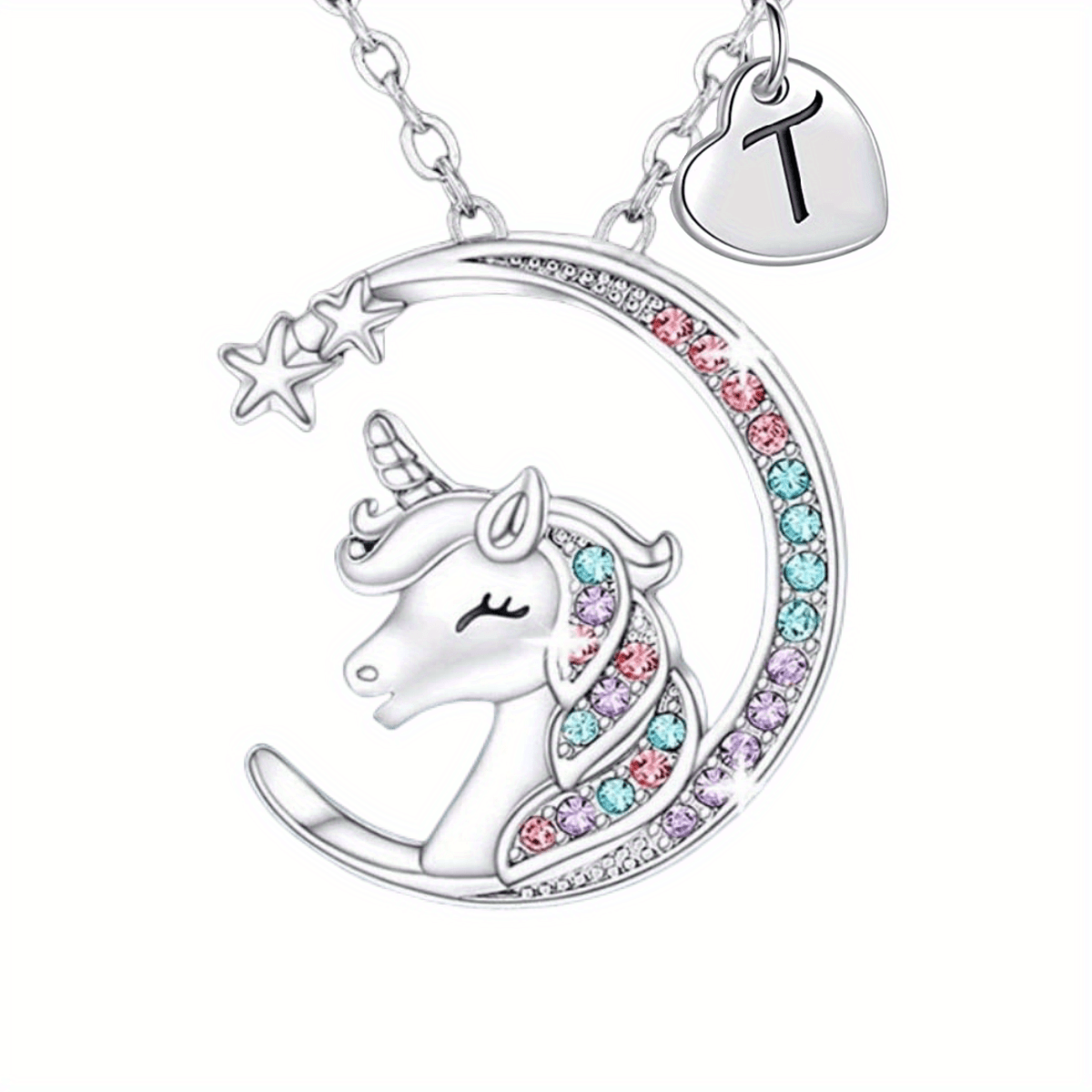 Unicorn Letter Pendant Necklace Decorative Accessories Gift