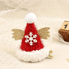 Velvet Christmas Hair Clip Snowflake Wings Deer Letters Holiday Decoration