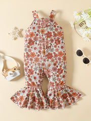 Girls Floral Print Loose Fit Jumpsuit for Kids