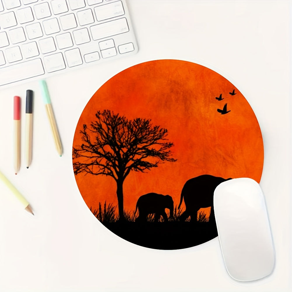 Sunset Scenery Round Mouse Pad Non-slip Rubber for Office Laptop