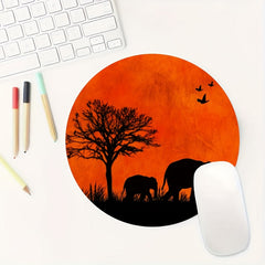 Sunset Scenery Round Mouse Pad Non-slip Rubber for Office Laptop