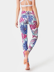 Floral Yoga Leggings High Waist Sports Pants Women's Activewear