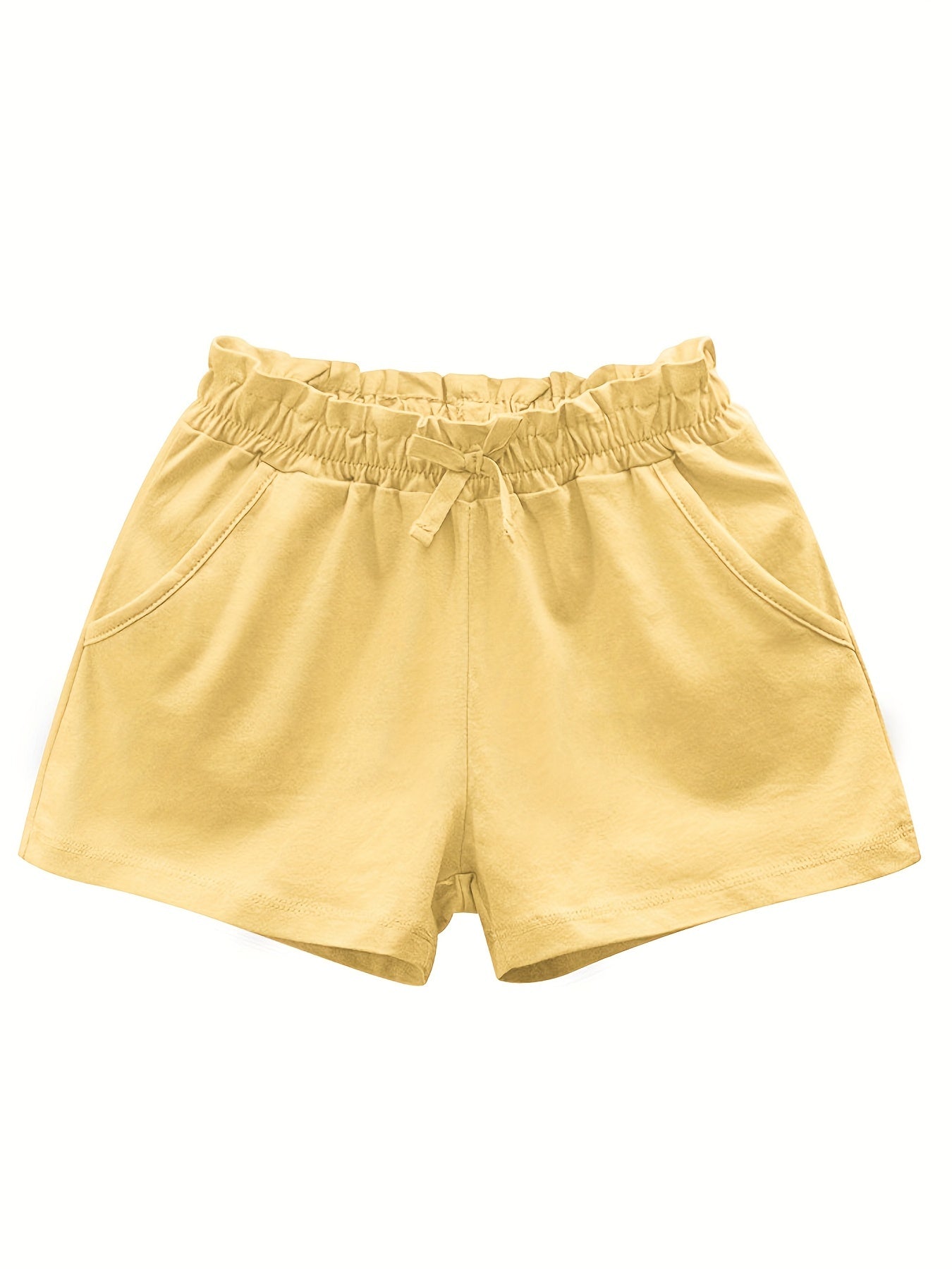 Toddler Girls Paperbag Waist Bow Cotton Track Shorts