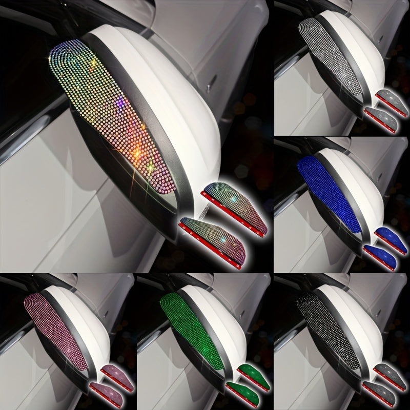 2Pcs Car Rear View Mirror Sticker Rain Eyebrow Visor