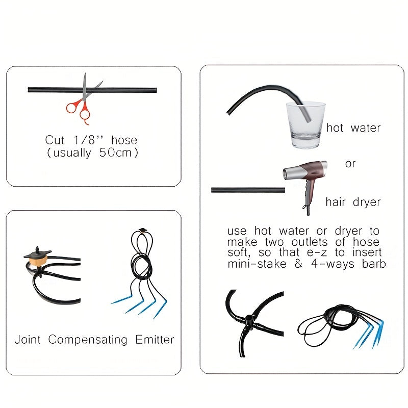 50pcs Curved Insertable Drip Irrigation Device Combo Drip Head Garden Watering