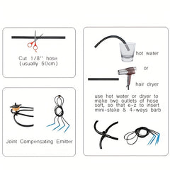 50pcs Curved Insertable Drip Irrigation Device Combo Drip Head Garden Watering