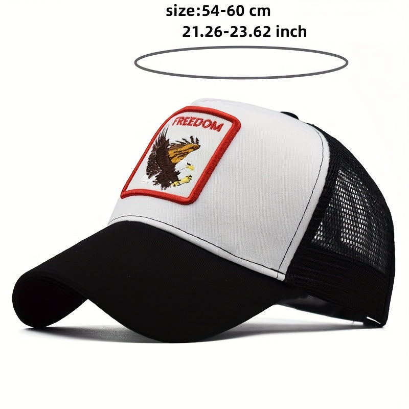 FREEDOM Eagle Trucker Hat Mesh Baseball Cap Adjustable Sunshade Dad Hat