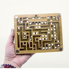 Wooden Double Sided Ball Maze Brain Teaser Toy