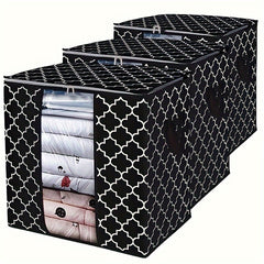 3pcs Non-woven Storage Bag Quilt Clothes Storage Bag Moving Luggage Packing Bag