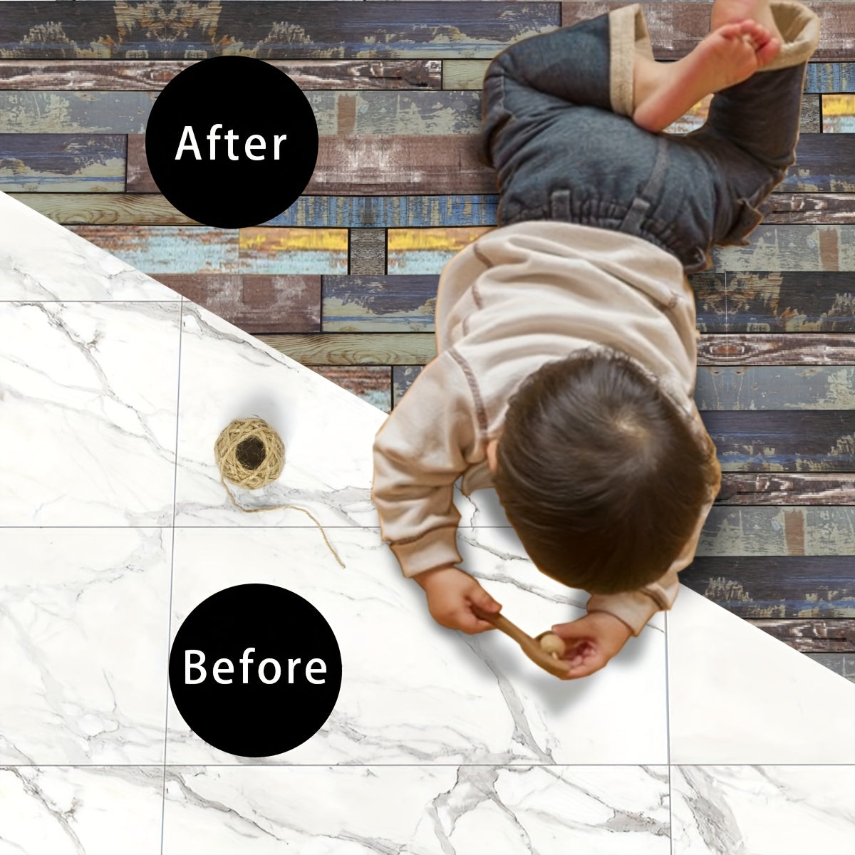 Thickened Wood Grain Wallpaper Stickers