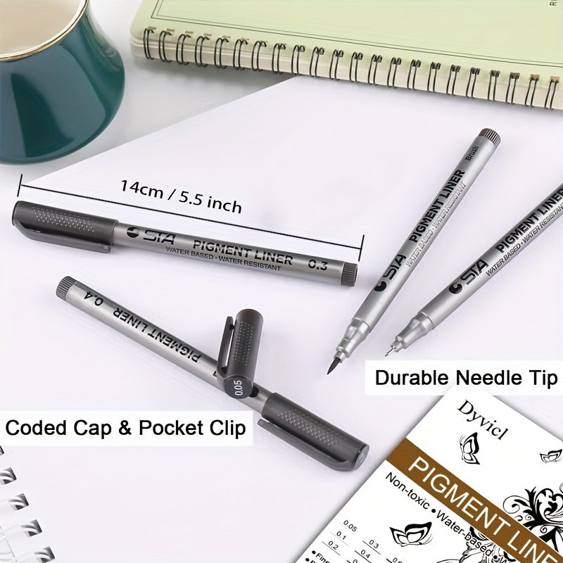 9pcs Micro Pen Fineliner Ink Pens for Sketching Manga Artist Illustration