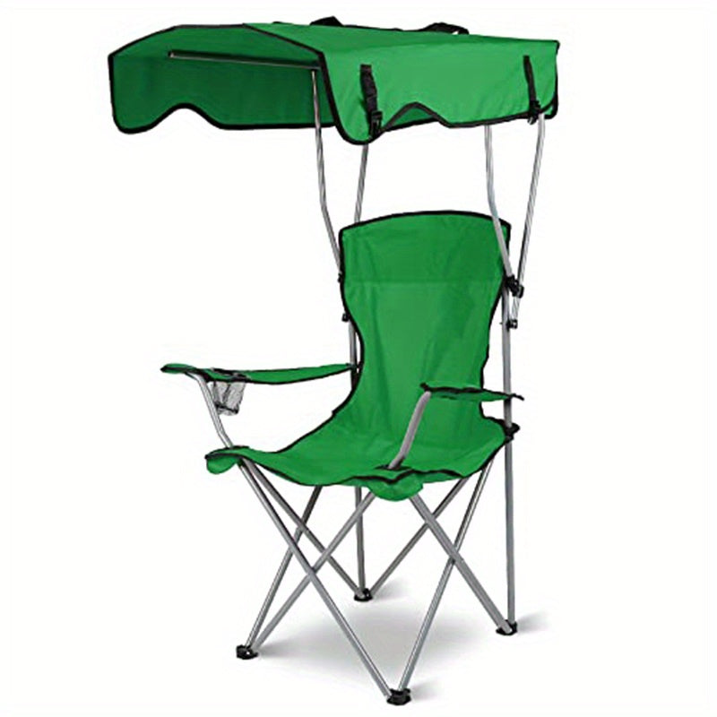 Portable Folding Armchair with Canopy for Camping and Beach