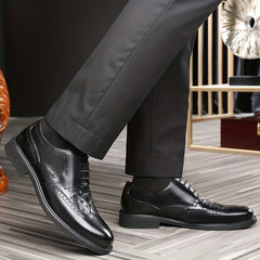 Men's Brogue Derby Shoes Wingtip Lace Up Outdoor Dress Office Business Formal