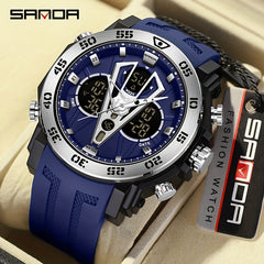 Sanda Men Watch Boys' Watch Big Dial Quartz Watch Waterproof Anti Drop Sports