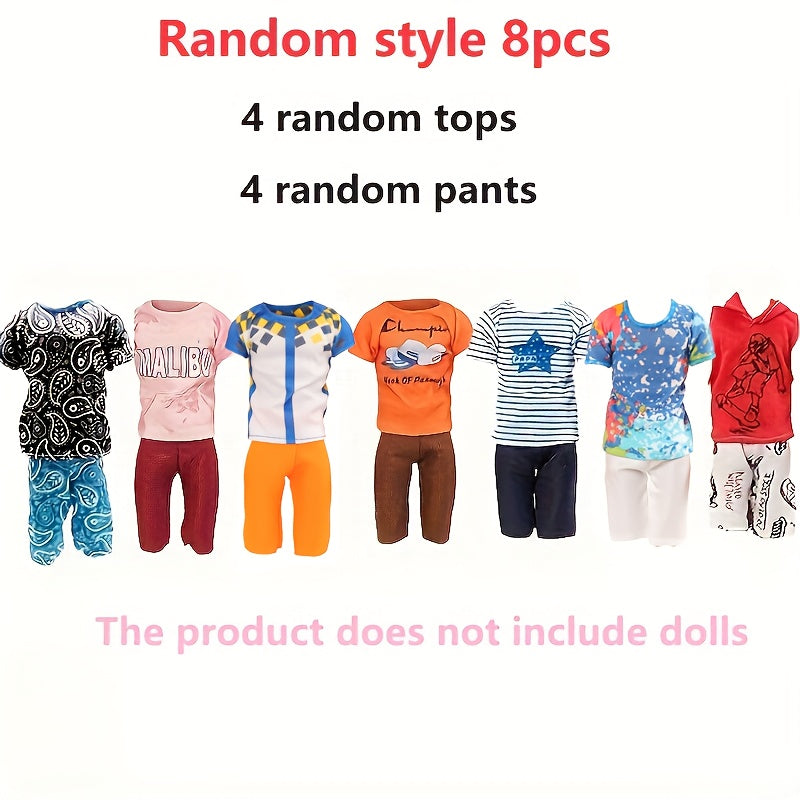 8pcs Men's Doll Clothing for 11-inch Dolls, Christmas Gift for Kids