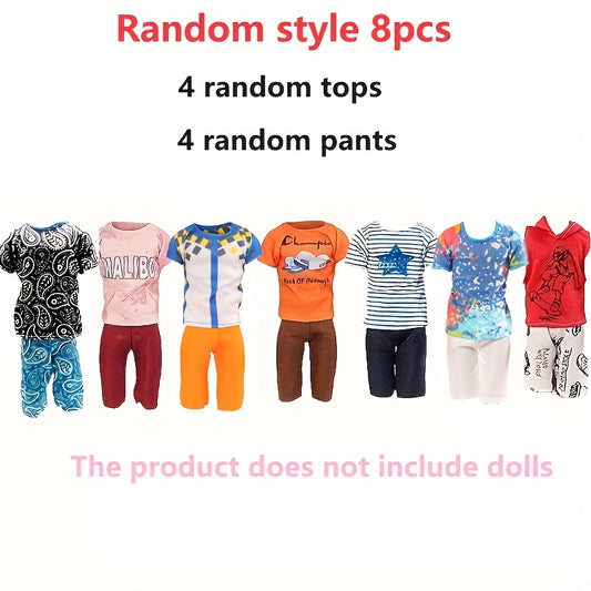 8pcs Men's Doll Clothing for 11-inch Dolls, Christmas Gift for Kids