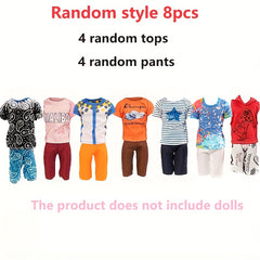 8pcs Men's Doll Clothing for 11-inch Dolls, Christmas Gift for Kids