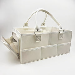 Portable Gray Felt Storage Bag with Multiple Compartments