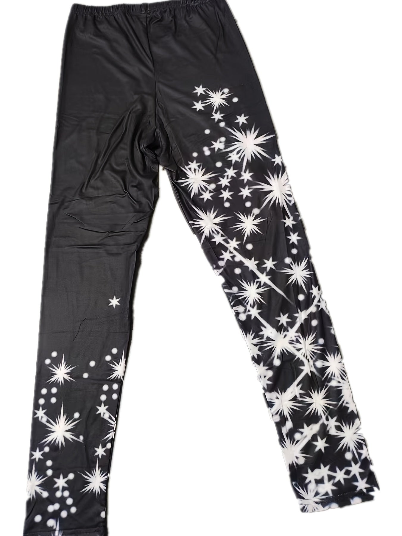 Star Print Leggings High Waist Skinny Elastic Leggings