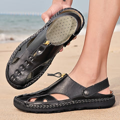 Men's Zipper Sandals Non Slip Outdoor Beach Shoes