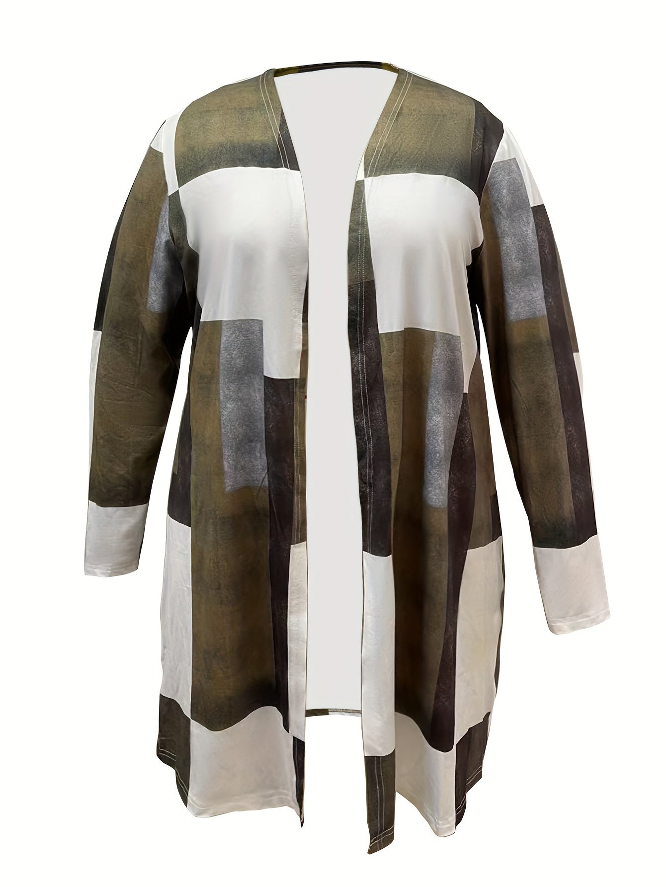 Colorblock Open Front Cardigan