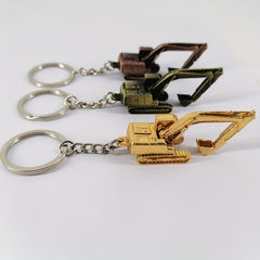 Alloy 3D Excavator Keychain Car Bag Decoration Ornament Gift