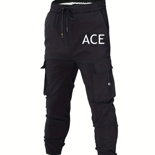 ACE Cotton Cargo Pants Men's Casual Drawstring Joggers