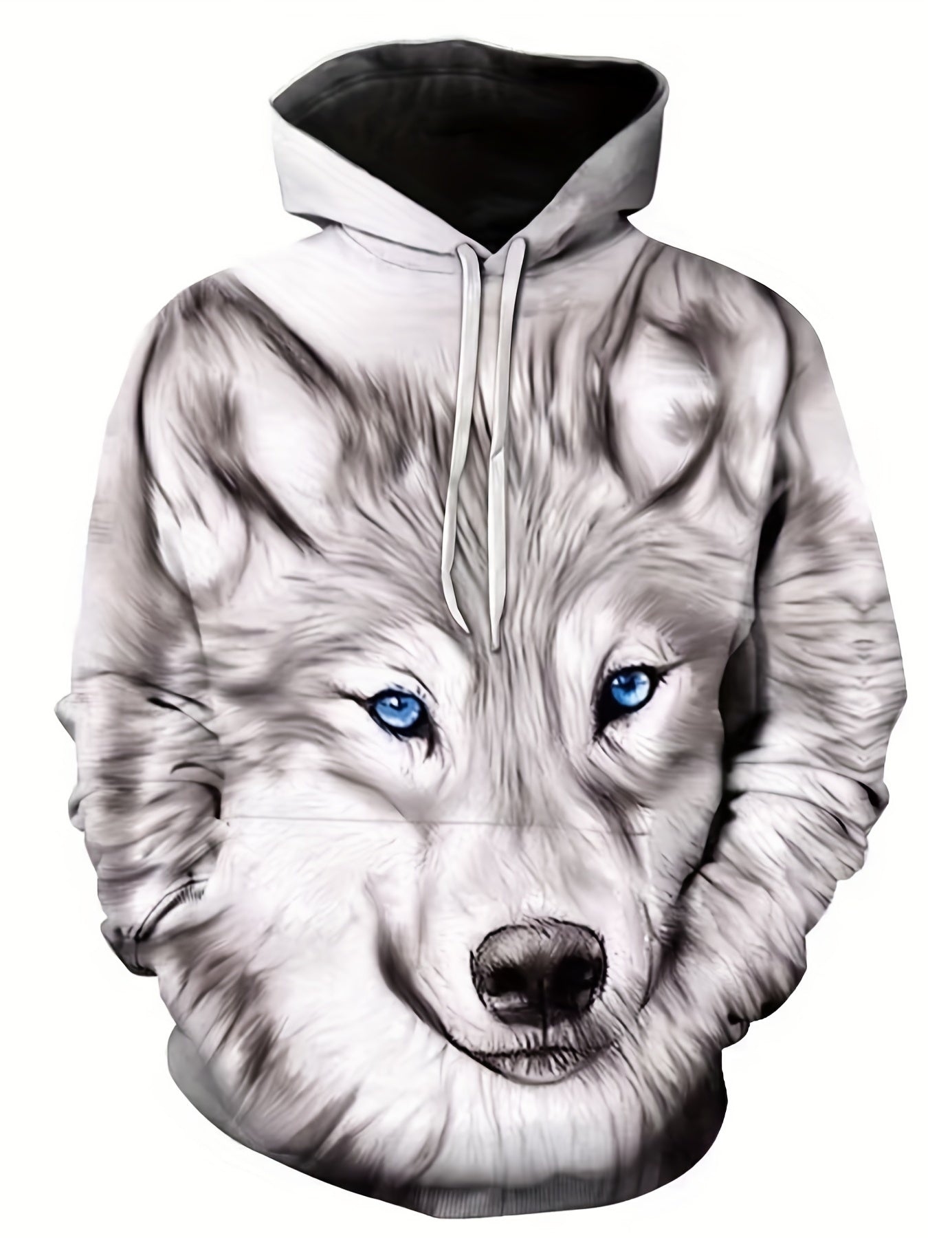 Men's Block Wolf Graphic Hoodie 3D Print Hooded Sweatshirt