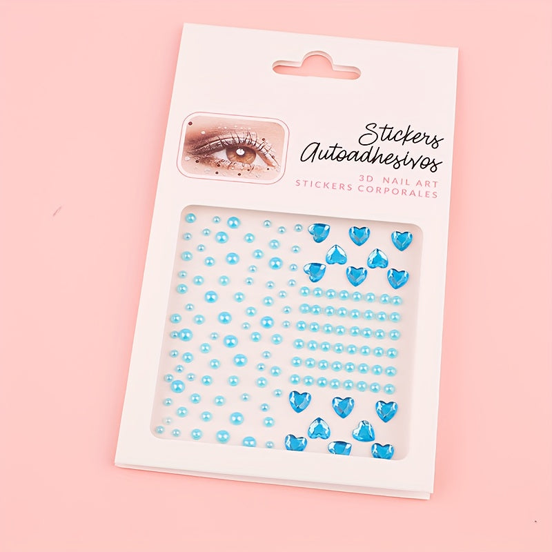 Colorful Eye Makeup Stickers Rhinestone & Pearl Decoration