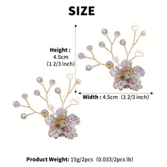 Faux Pearl Crystals Flower Shoe Clips Party Buckle Bridal Wedding Charms 1pair