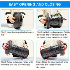 Portable Foldable Stool Adjust Height Outdoor Travel Camping Fish