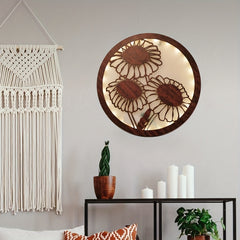 LED Flower Shape Wooden Lamp Home Decoration