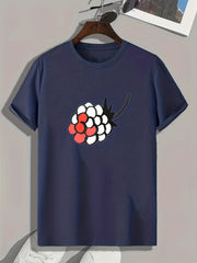 Berry Pattern Print Men's Comfy Sports T-shirt Graphic Tee