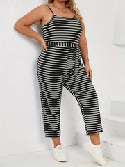 High Waist Cami Jumpsuit With Belt Women's Plus